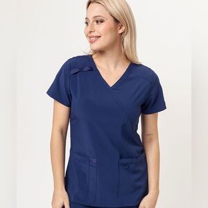 DICKIES Women’s Medium EDS ESSENTIALS MOCK SCRUB TOP NAVY